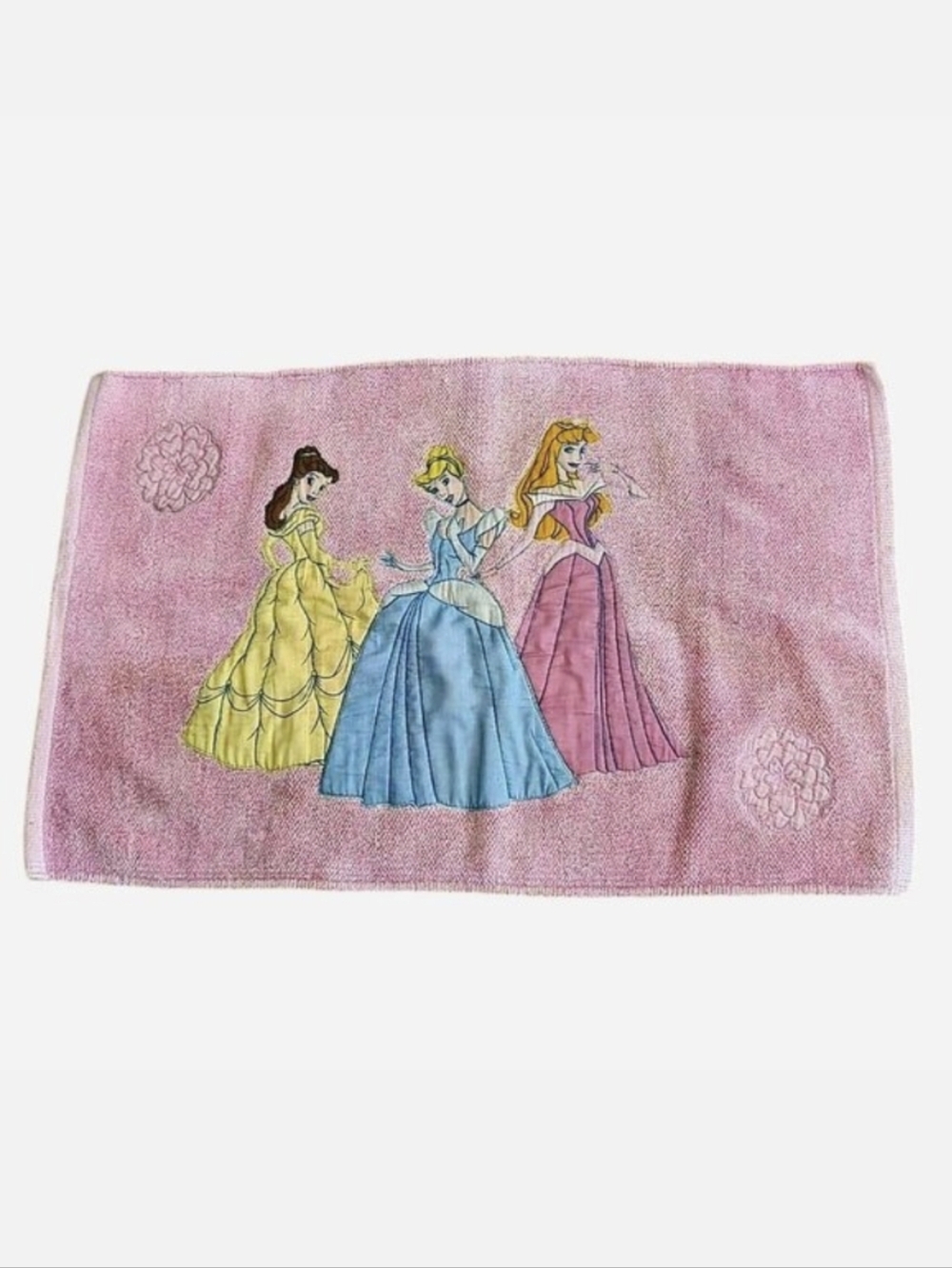 Vintage Y2K Disney Princess Bath Mat Pink Belle Cinderella Aurora 2000s
